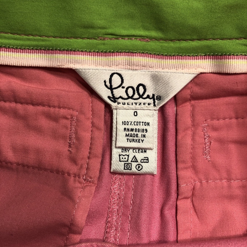 LILLY PULITZER Women's Size 0 Pink Skirt Cotton Mini Palm Tree Pockets - Picture 11 of 13